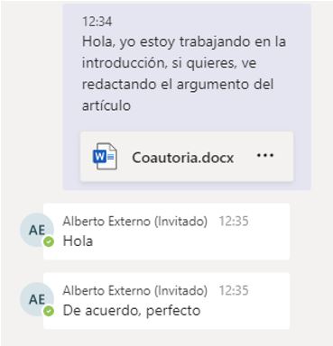 Comunicación chat office365